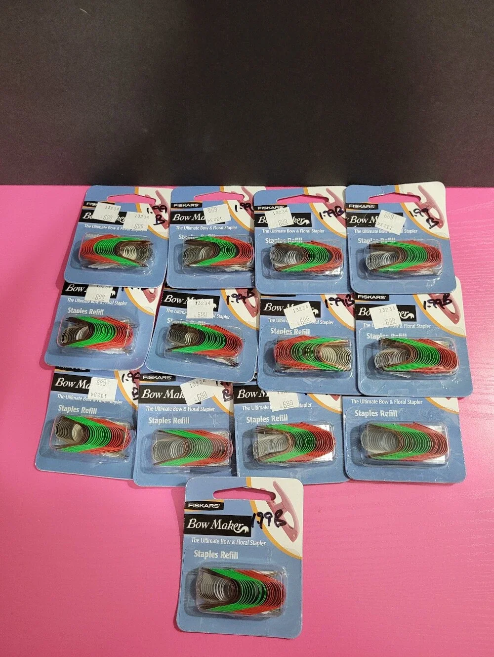 Fiskars Bow Maker Staples Refills. Set Of 13 Packages. New (1638)